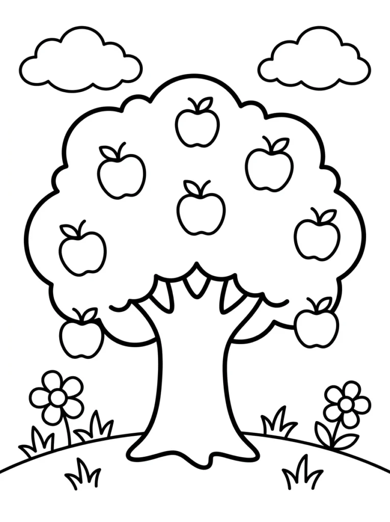 Apple Tree Coloring Page