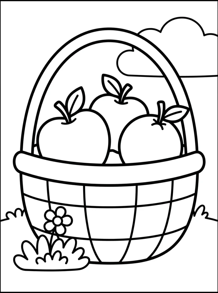 Basket Coloring Page