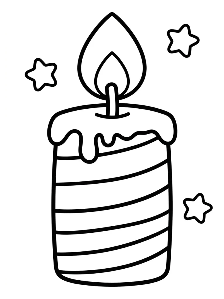 Birthday Candle Coloring Page