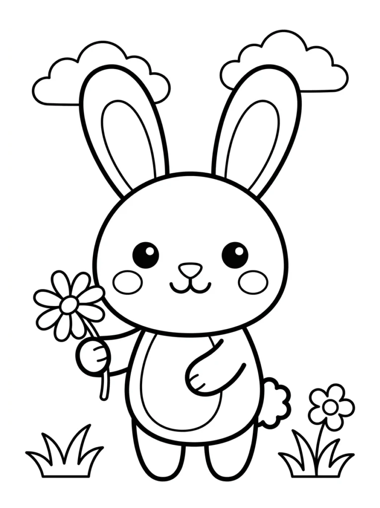Bunny Friend Coloring Page