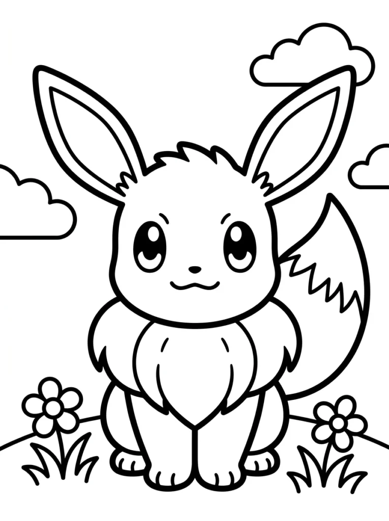 Cute Eevee Coloring Sheet