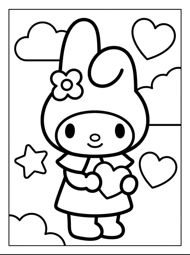 Cute My Melody Coloring Sheet