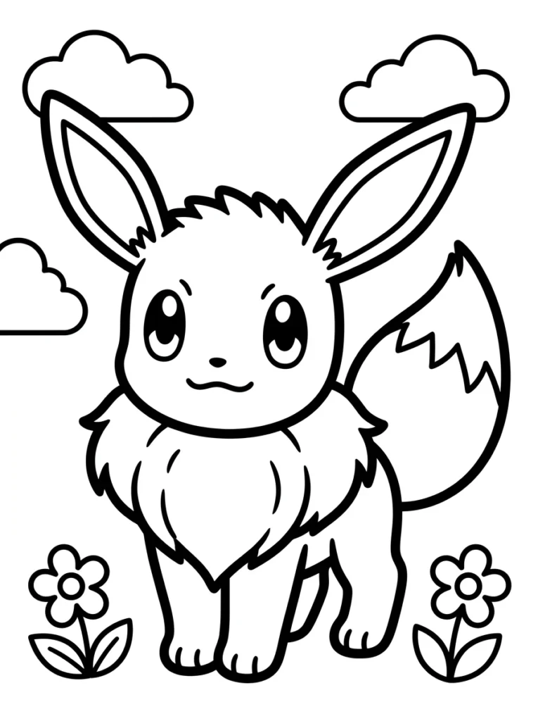 Easy Eevee Coloring Page