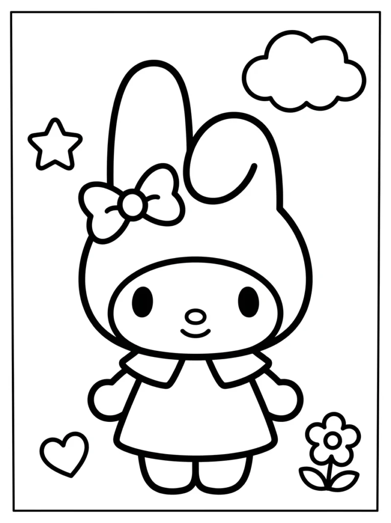 Easy My Melody Coloring Page