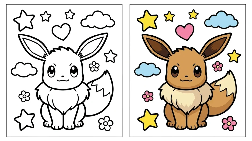 Eevee Coloring Pages For Kids
