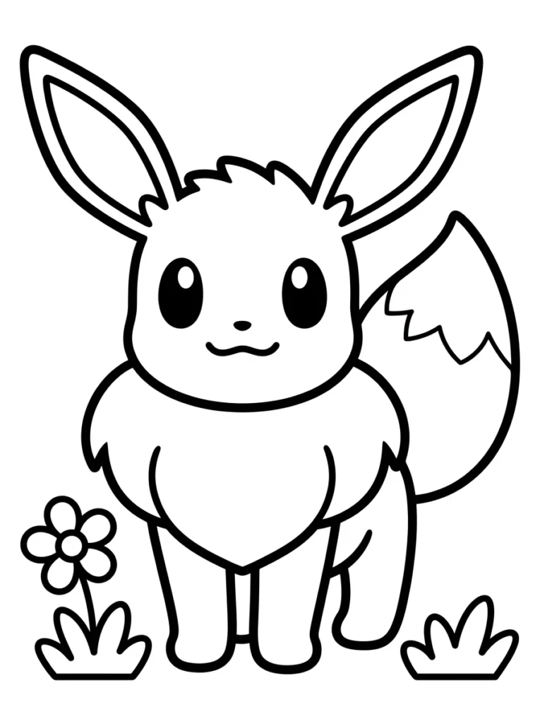 Eevee Coloring Pages for Kindergarten