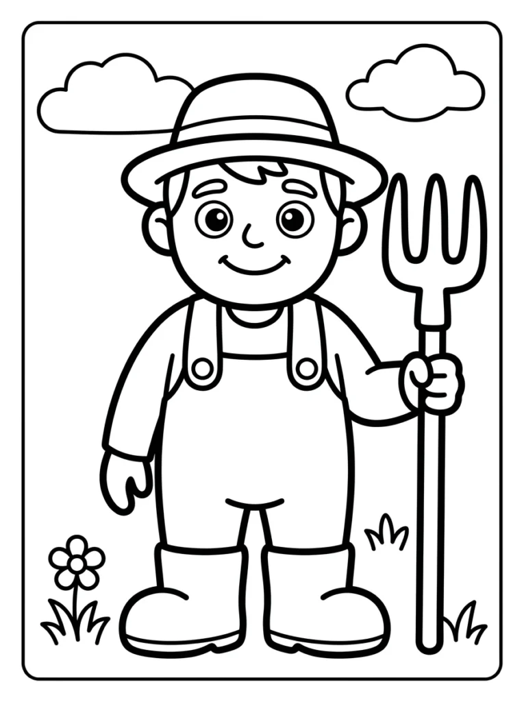 Farmer Coloring Page