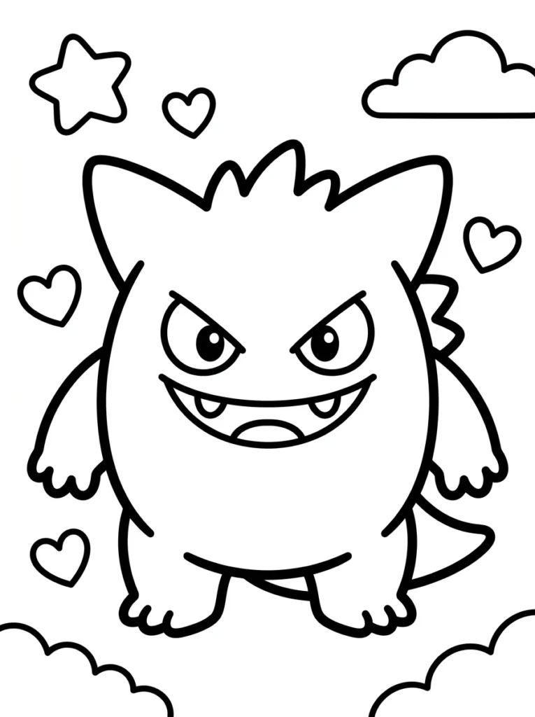 Free Printable Gengar Coloring Pages