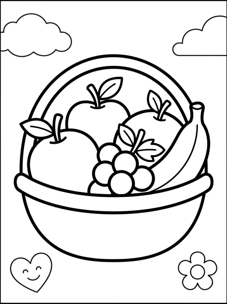 Fruit Basket Coloring Page