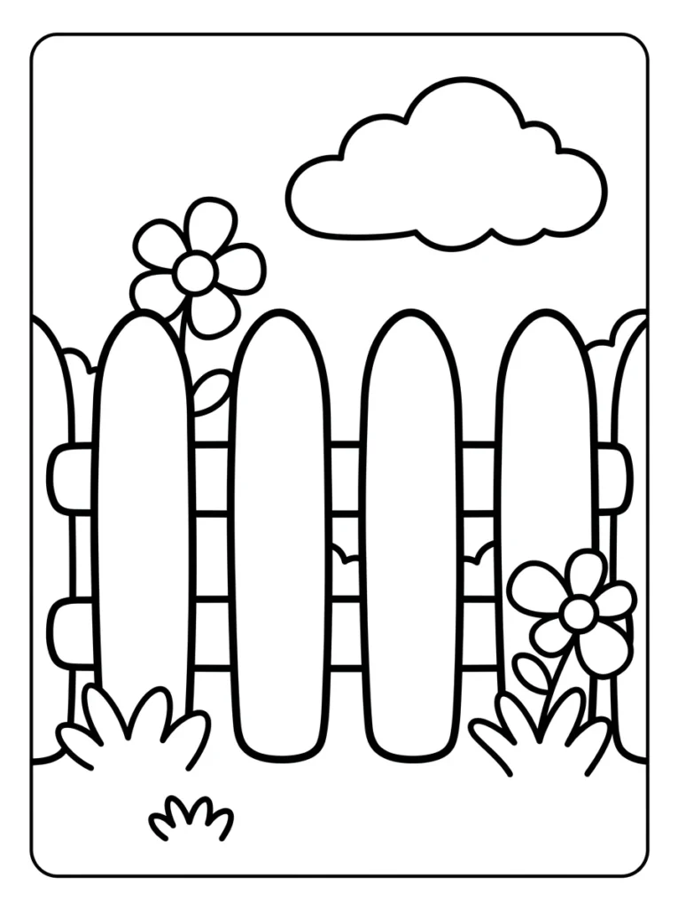 Garden Fence Coloring Page