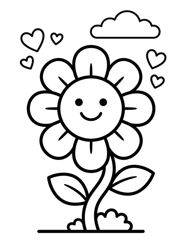 Garden Flower Coloring Page