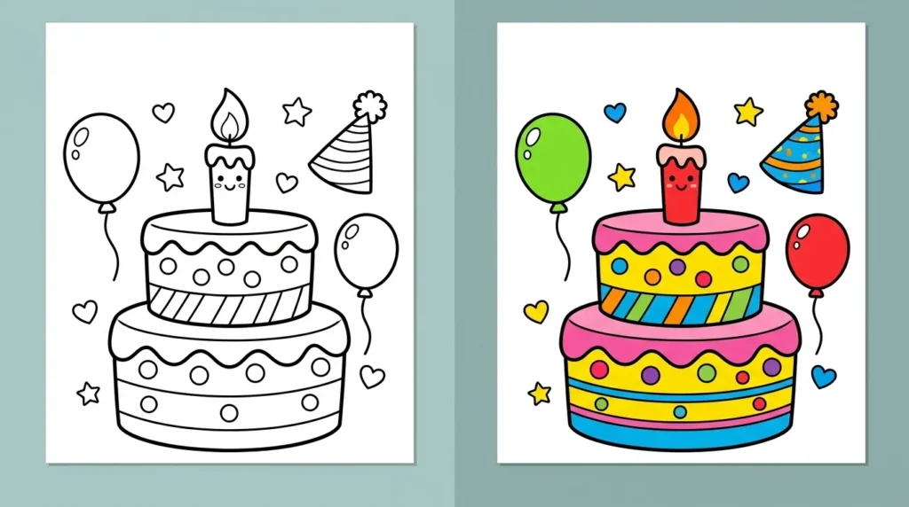 Happy Birthday Coloring Pages