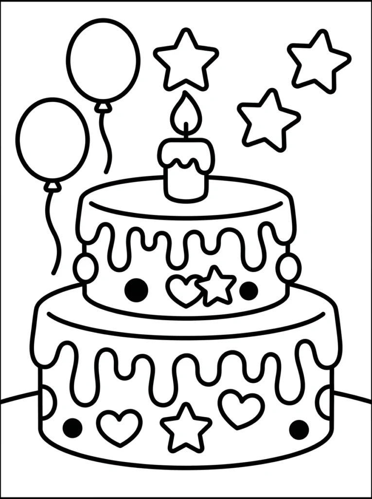Happy Birthday Coloring Pages for Kindergarten