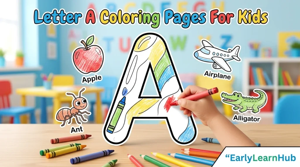 Letter A Coloring Pages For Kids