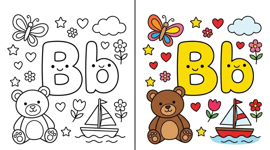 Letter B Coloring Pages for kids