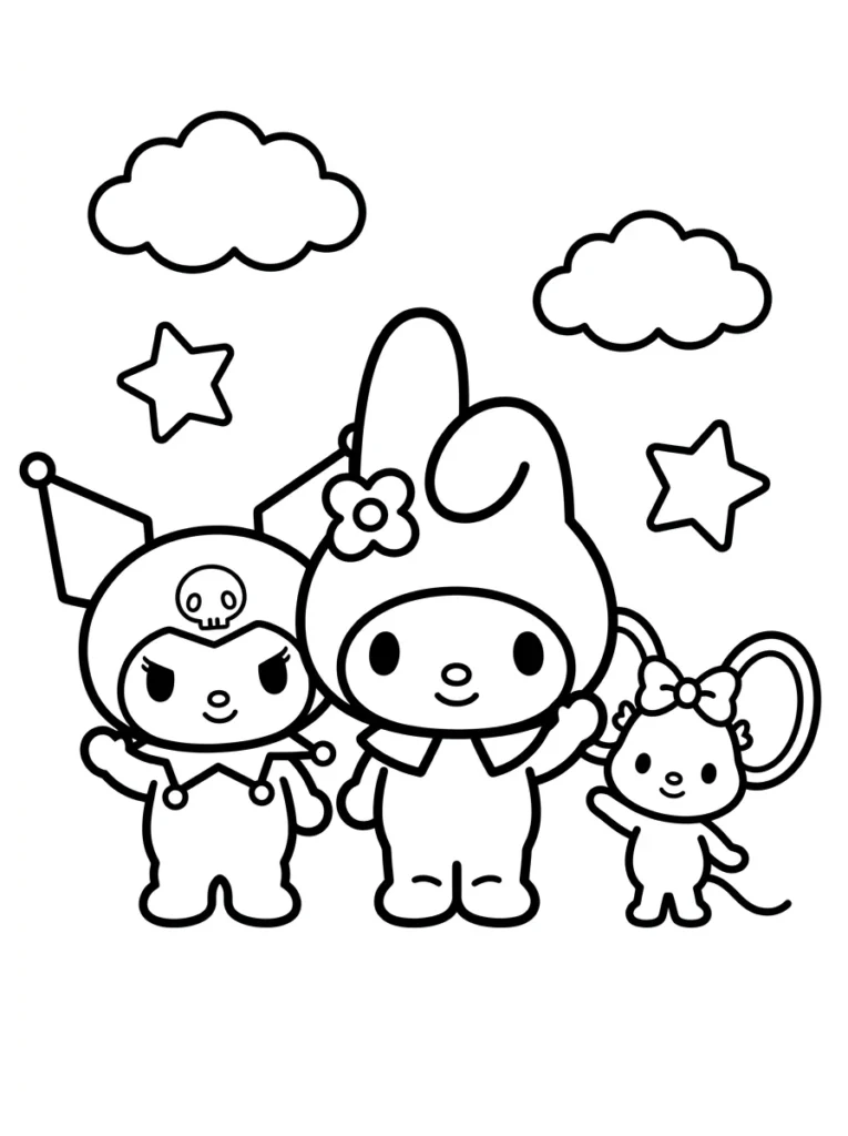 My Melody Friends Coloring Page