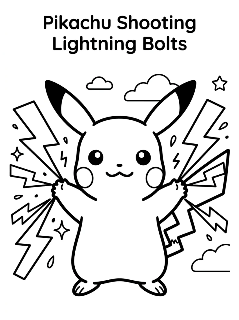 Pikachu Shooting Lightning Bolts