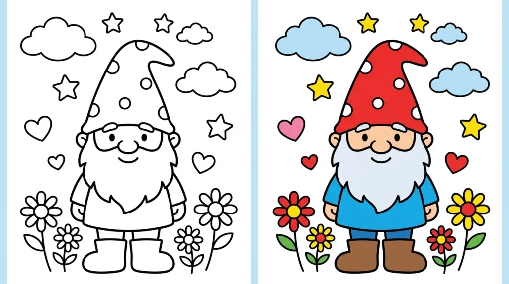 Printable Gnome Coloring Pages For Kids