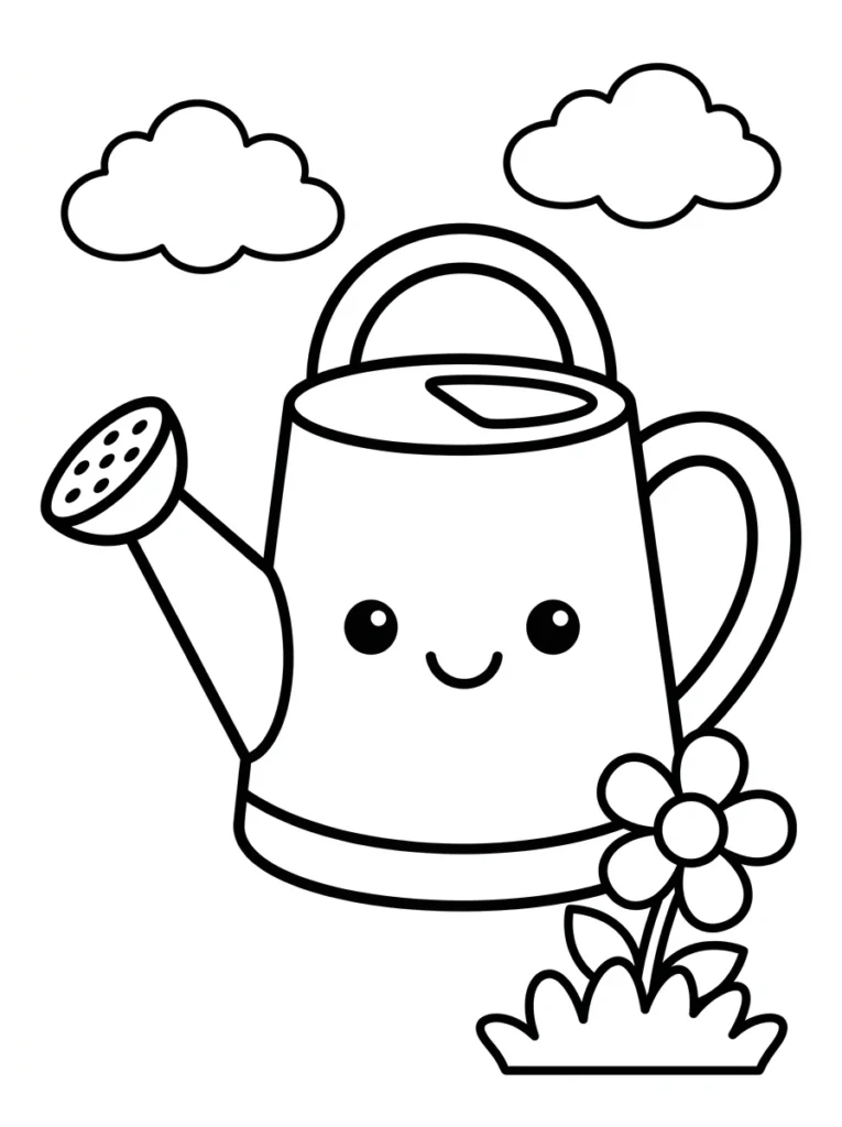 Watering Can Coloring Page