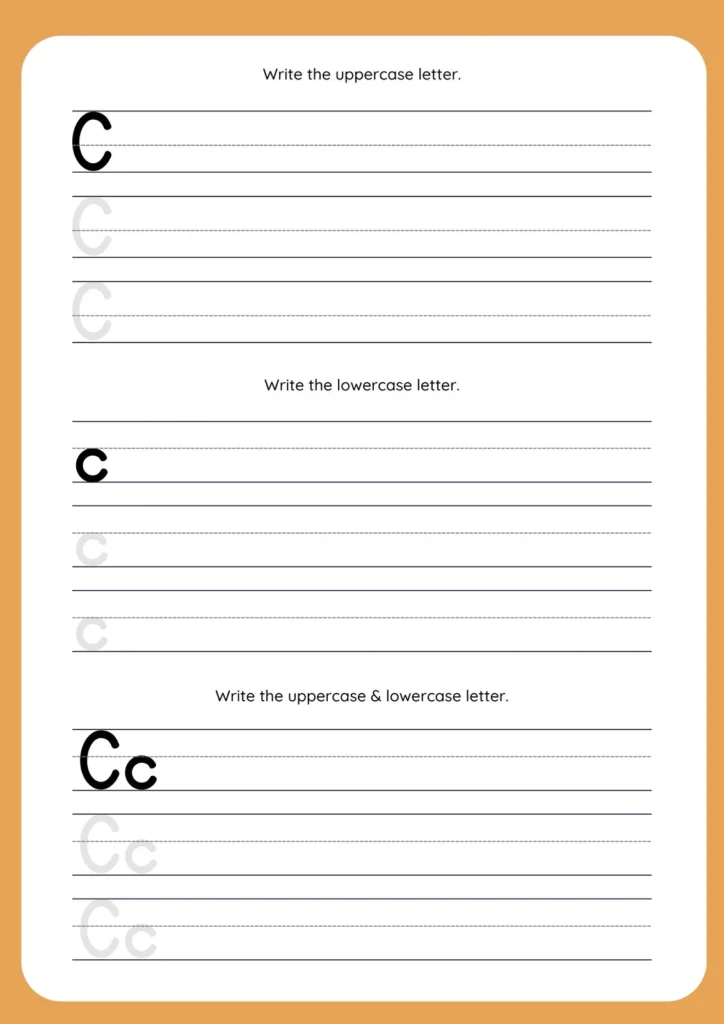 All About the Letter C Worksheet