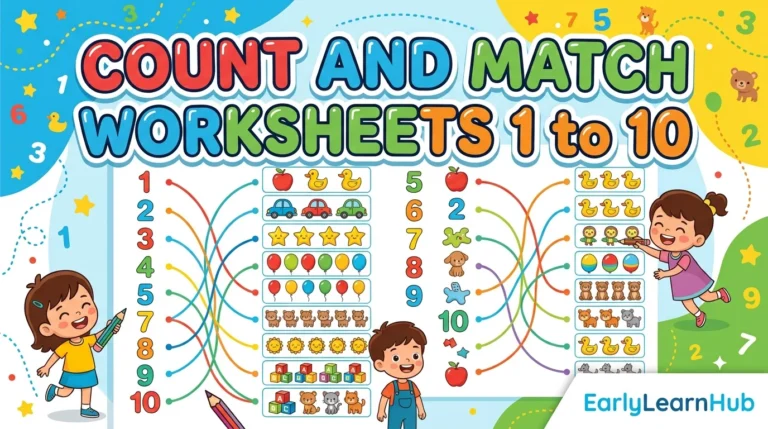 Count and Match Worksheets 1 to 10