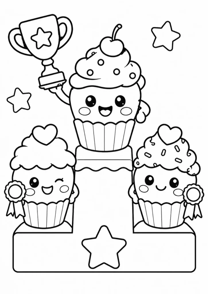Cupcake Contest Winners Coloring Pages