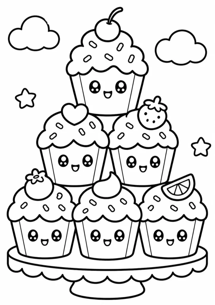 Cupcake Tower Adventure Coloring Pages