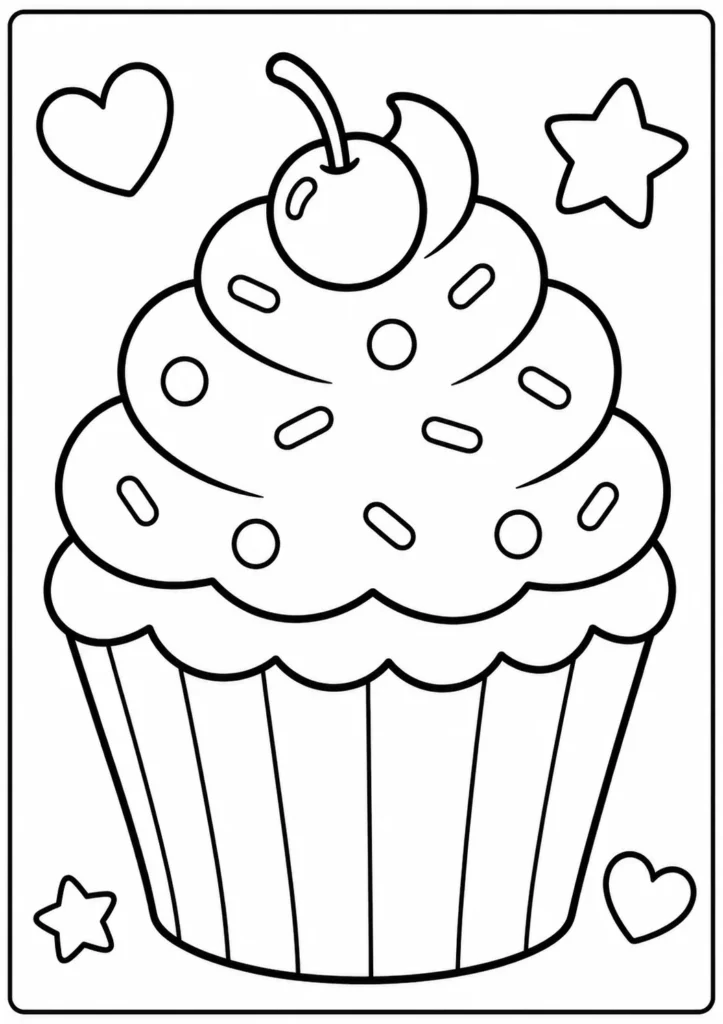 Free Cupcake Coloring Pages