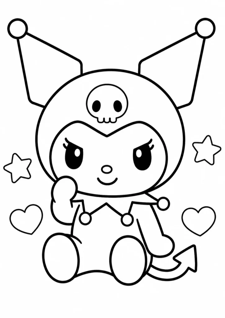 Free Printable Kuromi Coloring Pages