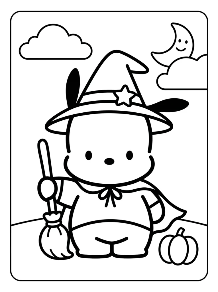 Halloween Pochacco Coloring Pages