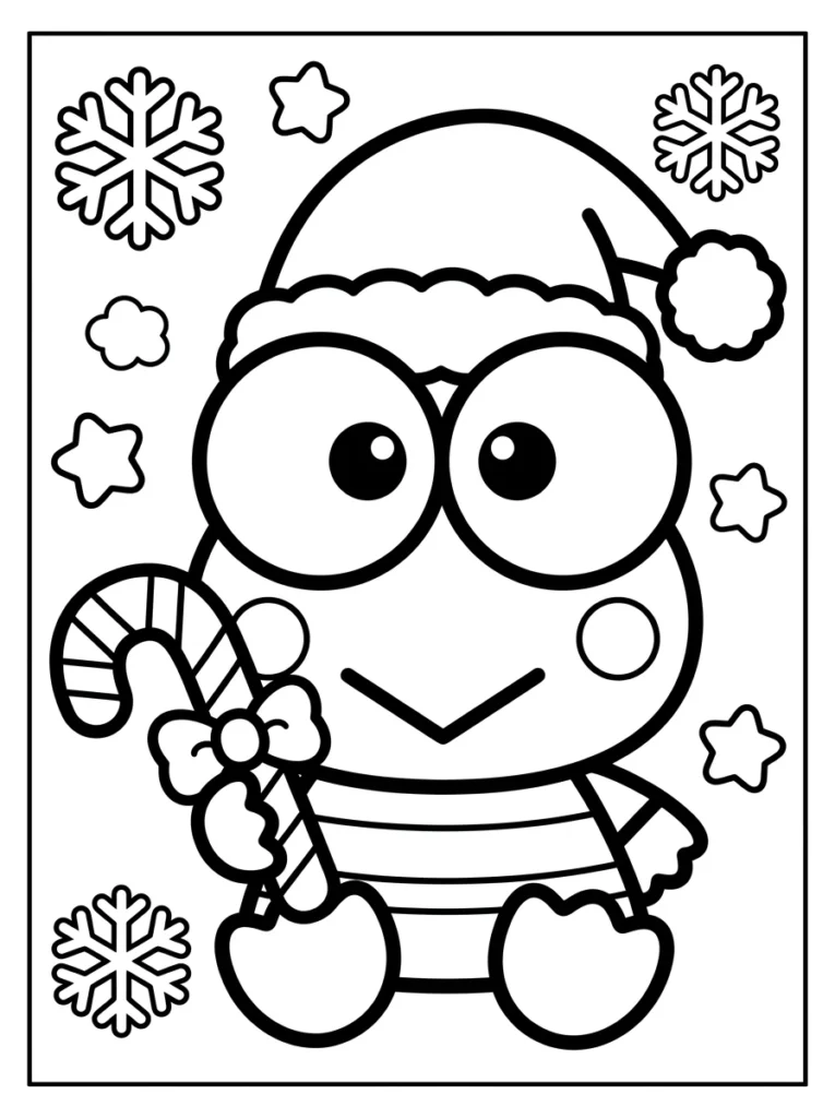 Holiday Keroppi Coloring Pages