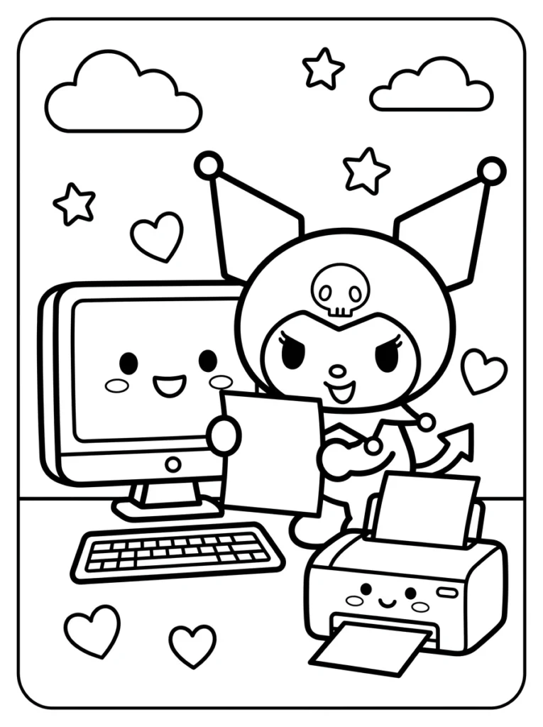 How to Download and Print Kuromi Coloring Pages