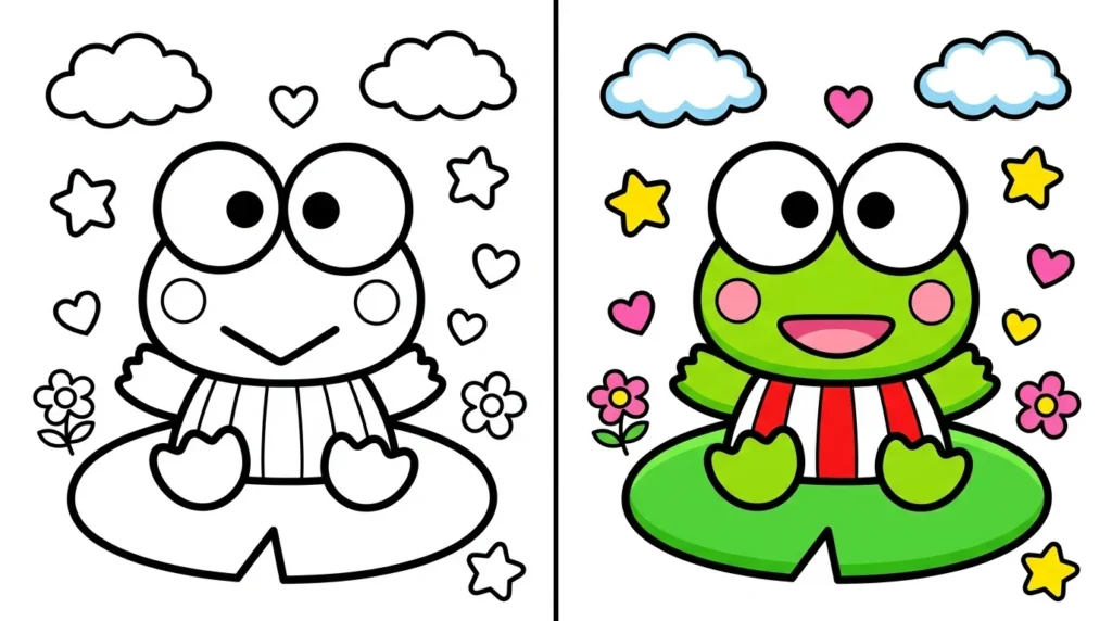 Keroppi Coloring Pages to Print Free