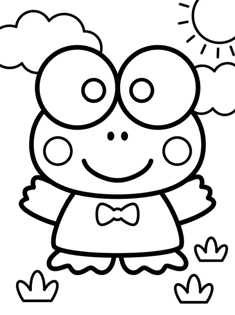 Keroppi Dot Marker Tracing and Coloring Pages