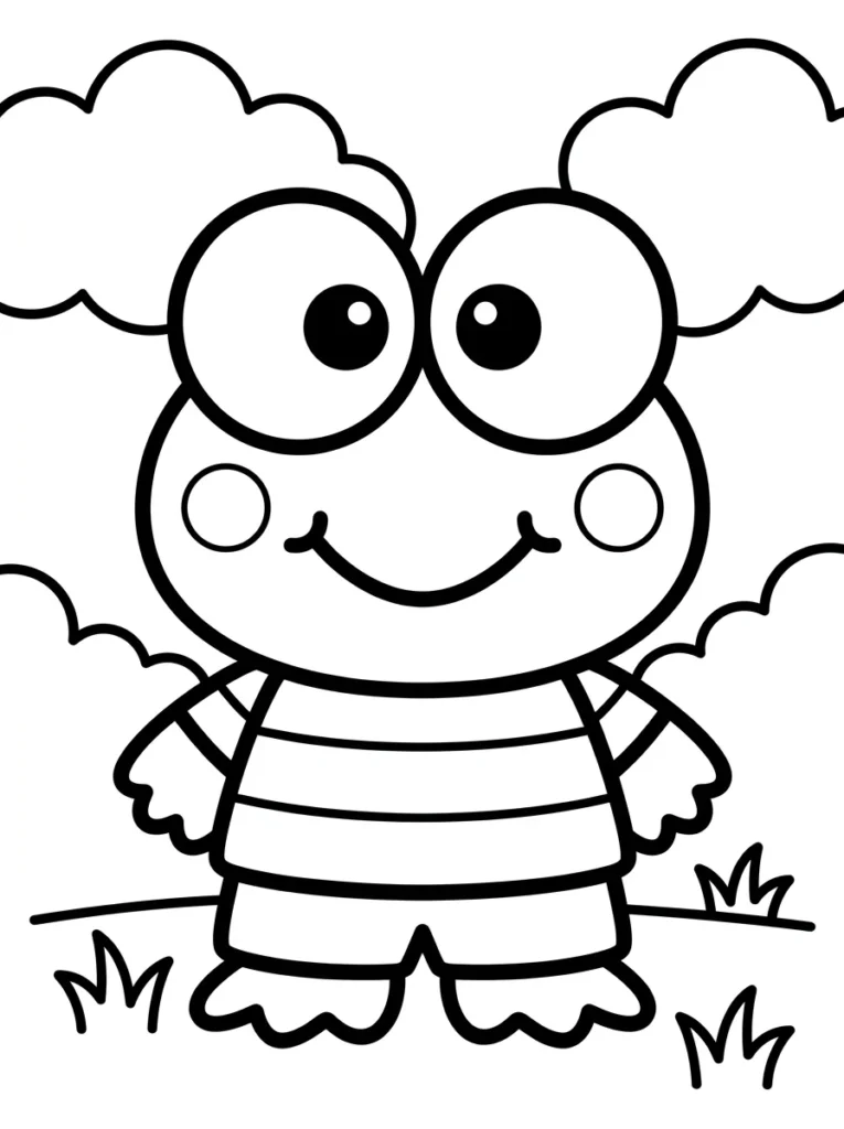 Keroppi Fun Activity Coloring Pages