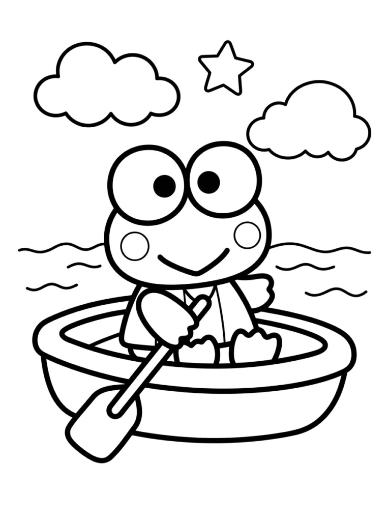 Keroppi Pond Adventure Coloring Pages