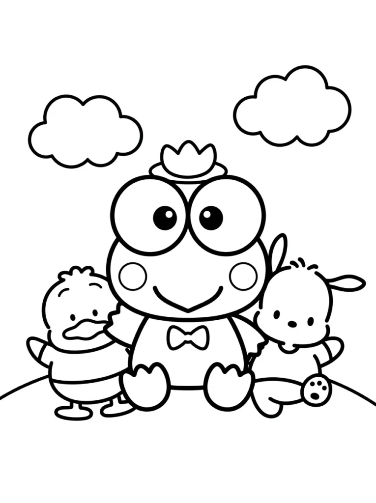 Keroppi and Friends Coloring Pages
