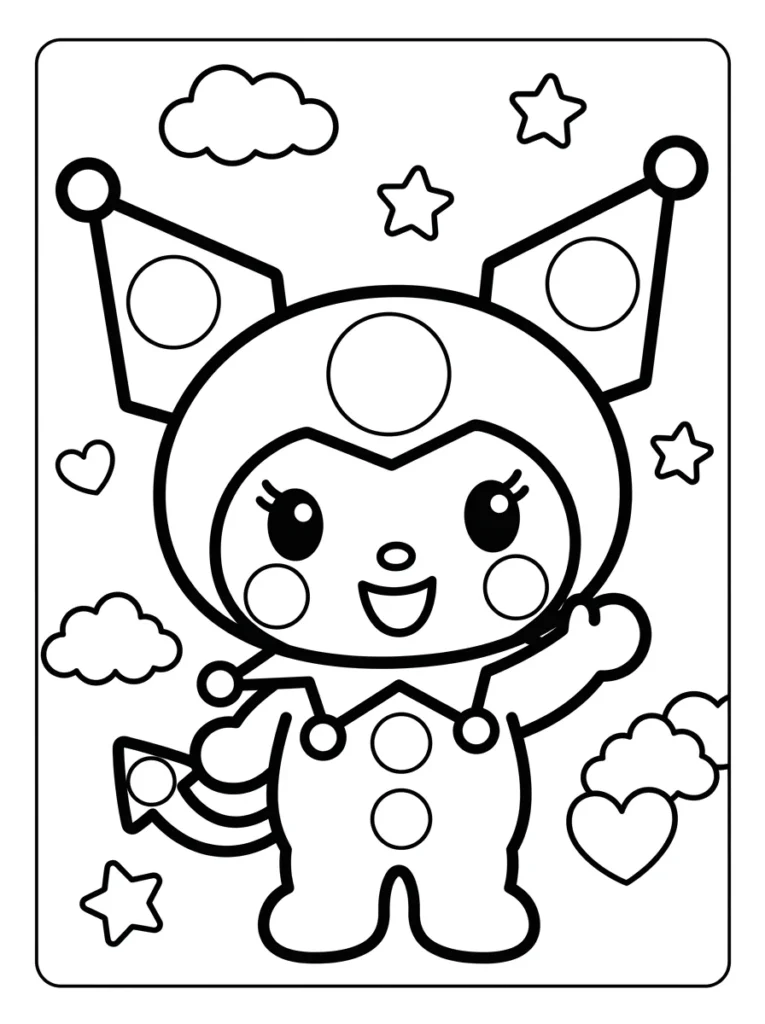 Kuromi Coloring Pages Dot Marker Tracing and Coloring Pages