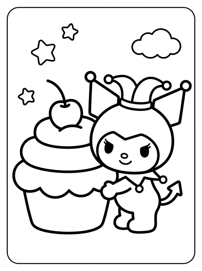 Kuromi Food and Sweet Treats Coloring Pages