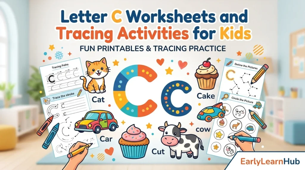 Letter C Worksheets and Tracing Activities for Kids