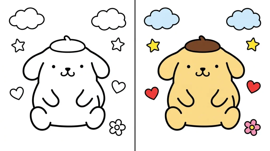 Pompompurin Coloring Pages to Print