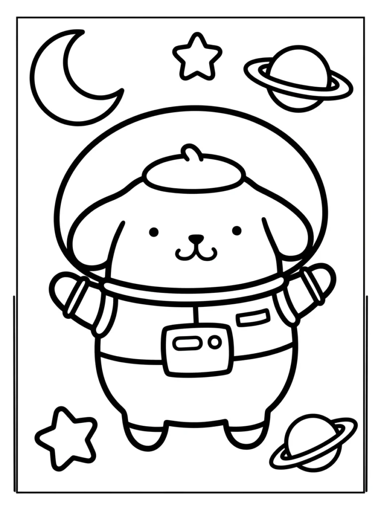 Pompompurin Space Adventure Coloring Pages
