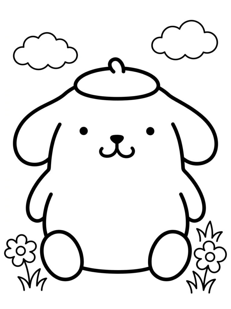 Simple Pompompurin Coloring Pages for Kids