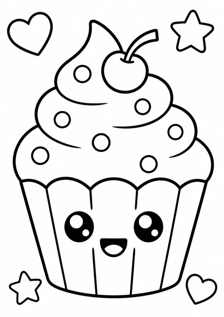Sweet Cupcake Pattern Coloring Pages