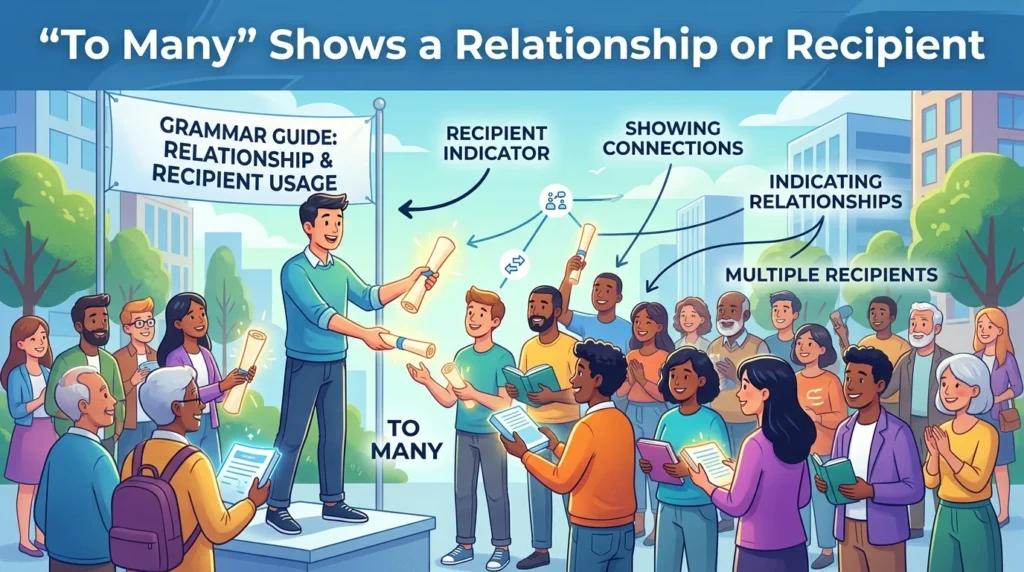 “To Many” Shows a Relationship or Recipient