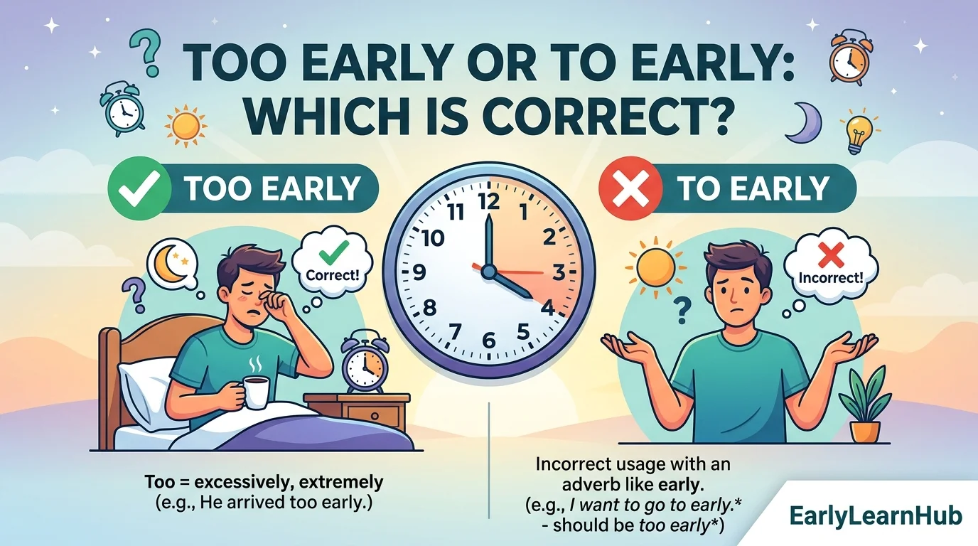 Too Early or To Early: Which Is Correct?