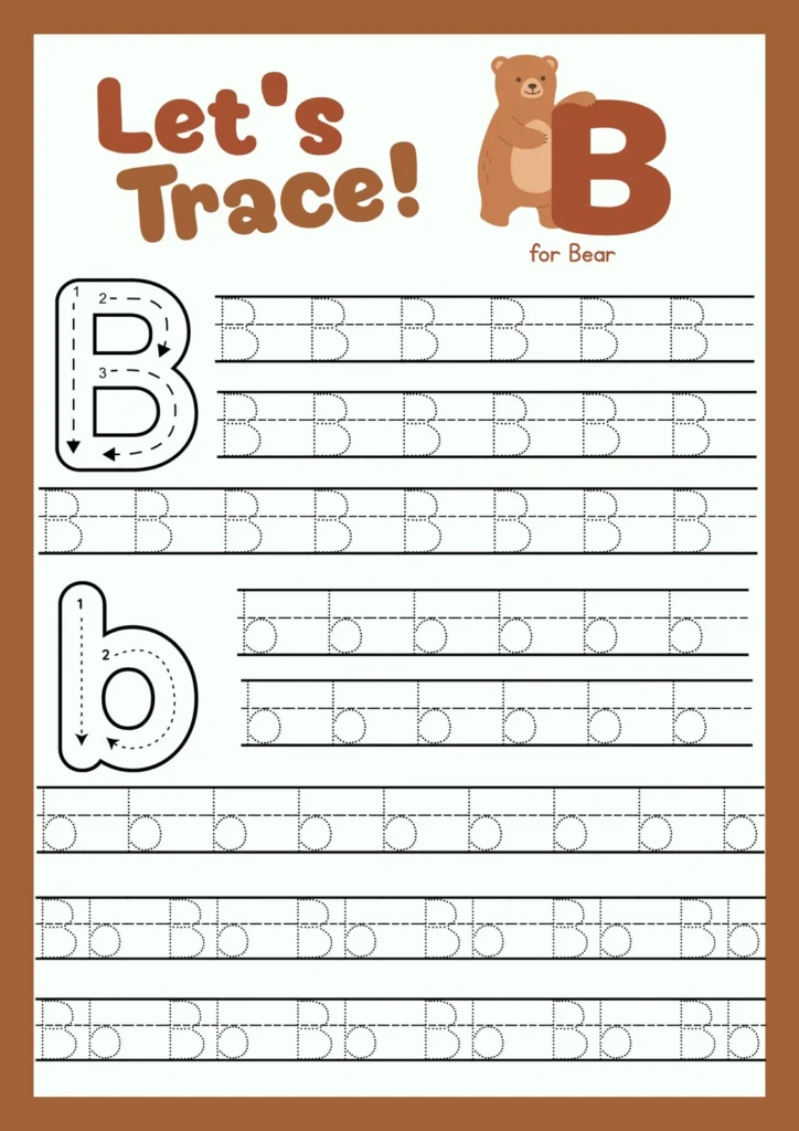Uppercase and Lowercase B Worksheets