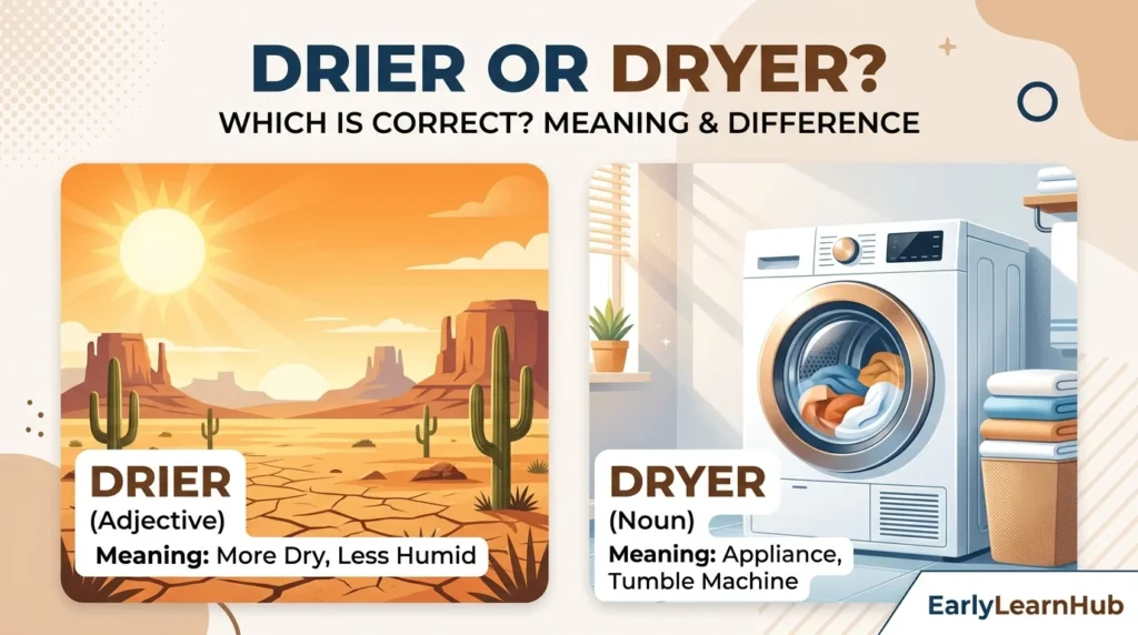 Drier or Dryer Which Is Correct Meaning & Difference