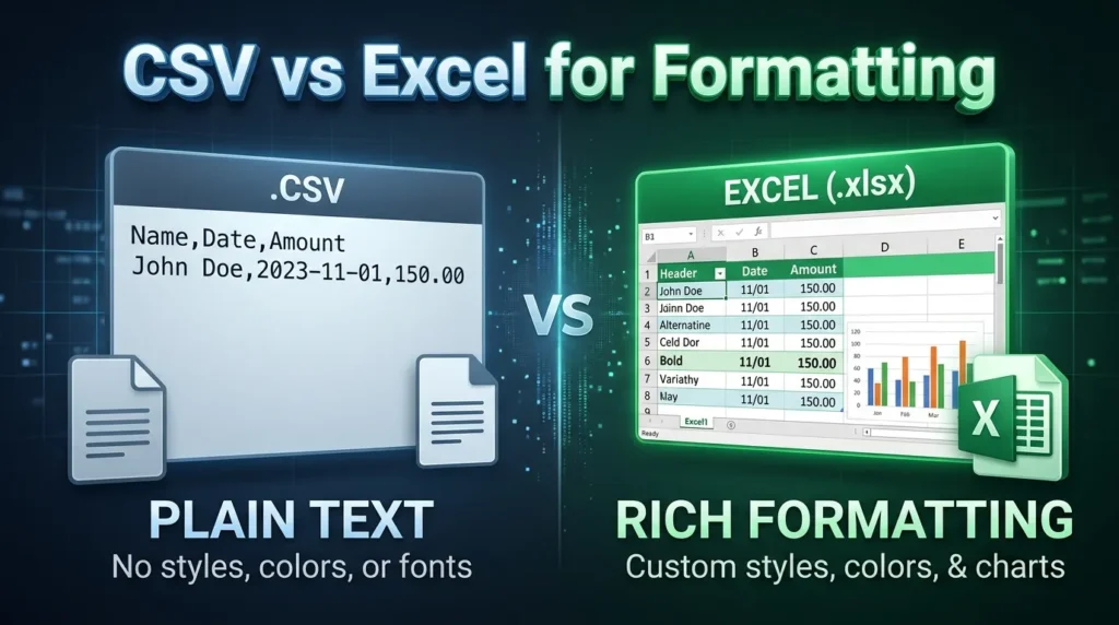 CSV vs Excel for Formatting