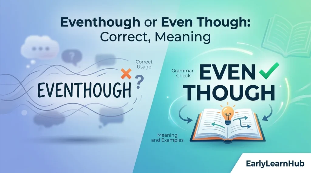 Eventhough or Even Though Correct, Meaning